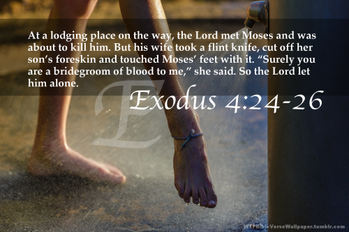 &ldquo;At a lodging place on the way, the Lord met Moses and was about to kill him. But Zipporah too