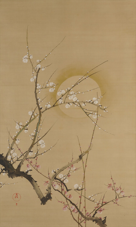 Hōitsu SakaiThe Moon and Plum TreeColor on SilkEdo Period, 19th CenturyYamatane Museum