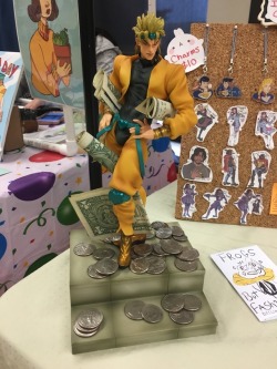 exile-in-crimson:  gayllorona:  I brought my dio figure to thecon i was tabling at and he turned into fucking shrine. ฝ.75 raked in all by himself. What a fucking legend ✨  This is the money DIO Reblog to not only bless yourself with money in the