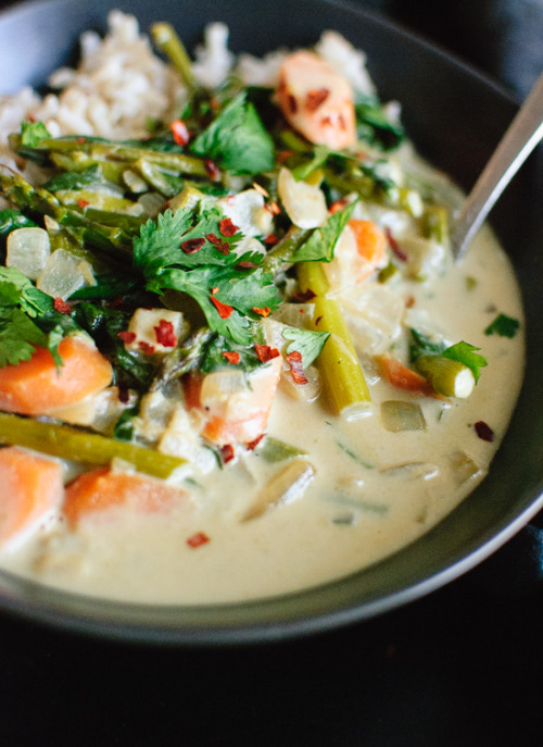 veganfoody:  Thai Green Curry with Spring Vegetables 