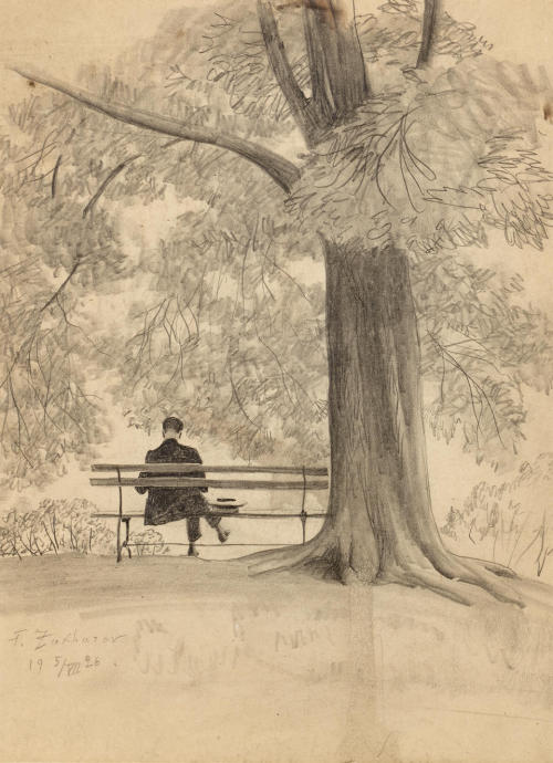   Man On Park Bench, 1926, Fedor Ivanovich Zakharov. Russian (1882 - 1968)