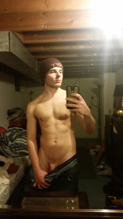 sextinguys:  This 18yo started his exhibition and now submitted another naughty strip photo set! Those pits..mmmmmm and that cock! His first submission: Here Yummmmm!   Yum thats kinda hot