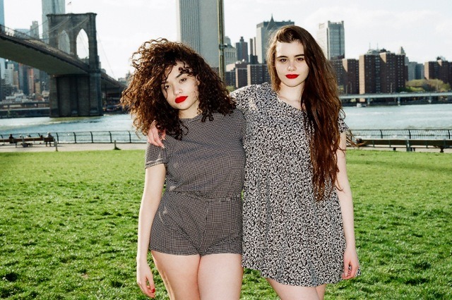 americanapparel:  Diana and Barbara wear the NDP Winie Print Rayon Babydoll Dress