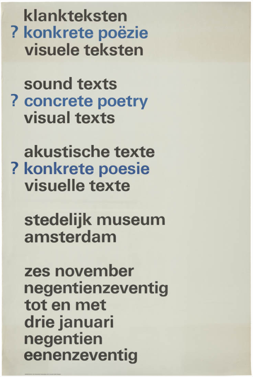 Klankteksten ? Konkrete Poëzie Visuele Teksten / Sound Texts ? Concrete Poetry Visual Texts / Akusti
