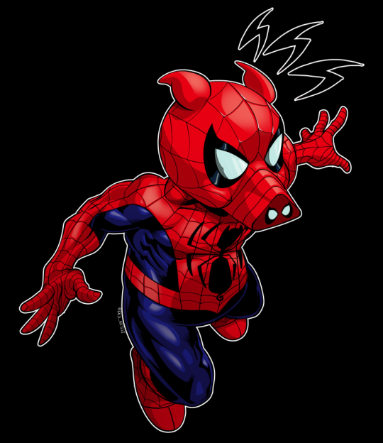 Spider-Ham Art by Dwayne Biddix || IG