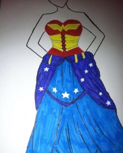 fatpeopleofcolor:  [Image Description: In the picture is a black woman wearing an original design she made based off of the character, Wonder Woman. The costume was made by her partner. The top is red with the Wonder Woman logo on it while the skirt is