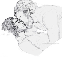 somethingyesterday:  I can’t believe I still had this sketch! It’s from 2016 and I think I posted it once, but the ship was not very popular back then. More jonmund please! 
