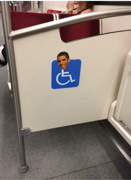 stopdrake2k14:  PEOPLE HAVE BEEN PUTTING DRAKE’S FACE ON WHEELCHAIR SIGNS AROUND TORONTO 