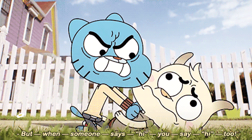 cartooncatz:Gumball vs. Chi-Chi (The Amazing World of Gumball S05E12, “The Copycats”)