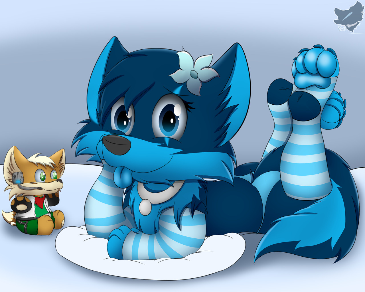 cloufynsfw:  Comfy in my new sockies 💙   D’aww &lt;33