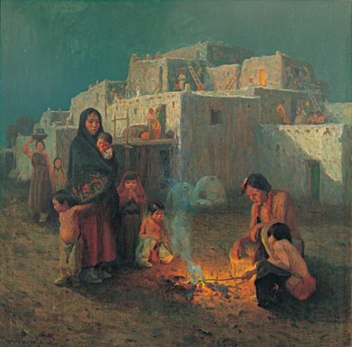 Taos Pueblo - Moonlight, 1914E. Irving Couse 