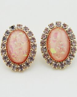 eclecticpandas:  pink gemstone earringsmore pretty jewelry &lt;3