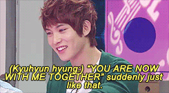     how changmin and kyuhyun make friends. :|trans cr:  SHINee站联合制作, 神之再起    