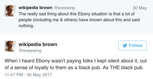 the-movemnt:‘Ebony’ magazine is under fire for not paying its freelancersMore than a dozen freelance