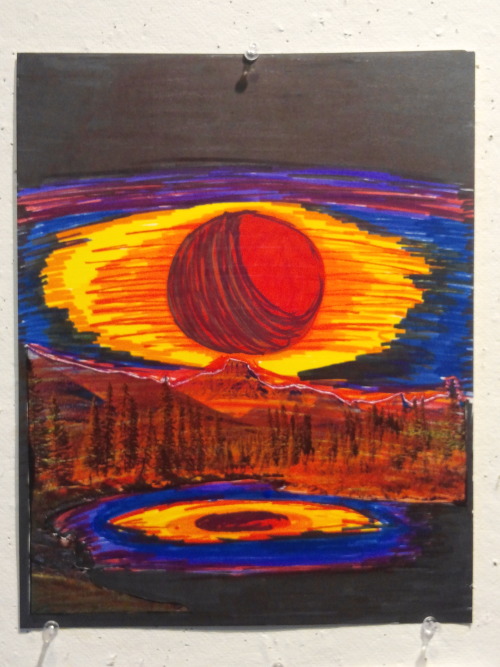 Balance projects 1. Colored marker and printed image on 11x14 Bristol “Sunset?” 2. Graph