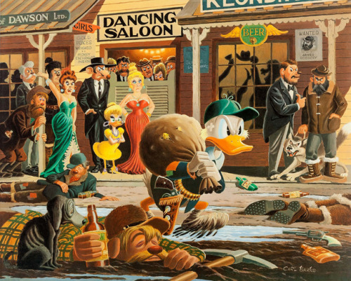talesfromweirdland:Nobody’s Spending Fool (1974). Carl Barks painting of Scrooge McDuck’s days as a 