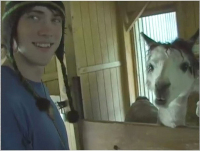 future-reflections5:  my favourite picture of Andrew. Andrew and a llama