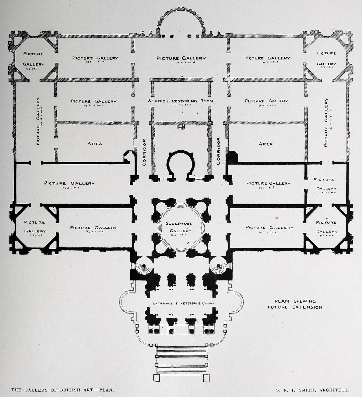 Floor plan for the Tate Gallery, London