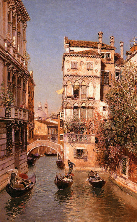 Along the Canal, Venice by Martin Rico y Ortega (Spanish, 1833-1908)