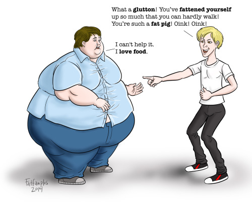 fatfanplus:I have a kink for fat humiliation, so if you aren’t into that, this drawing might n