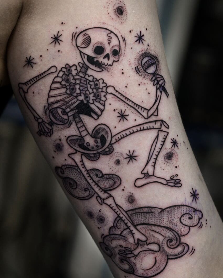 9 EyeCatching Skeleton Tattoo Designs Ideas And Meanings