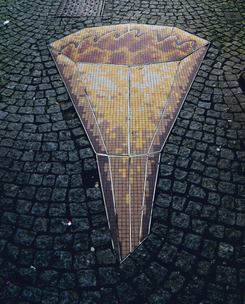 Two Mosaics marking the spot where the last person accused of witchcraft in Scotland (Grissel Jaffra