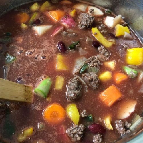 Turning our harvest into hamburger soup in the instant pot. One of our favorite garden meals #garden