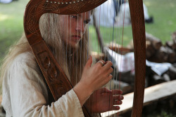 valkyriethais:Harpist at the medieval market,