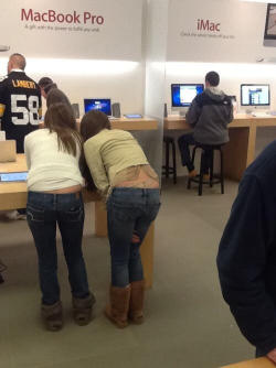 Visiblethongbabes4:  Visible Thong At The Mac Store …