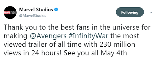 eve1978: rubyrosettared:  theavengers: Avengers: Infinity War teaser trailer becomes
