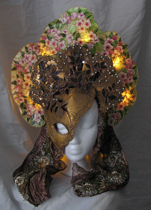 Plum blossoms dryad mask - It took me a few months to devise a way to make realistic-looking faux st