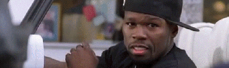 Rapper 50 Cent chuckles and drives off. Jean-Luc Picard smiles from the back seat.