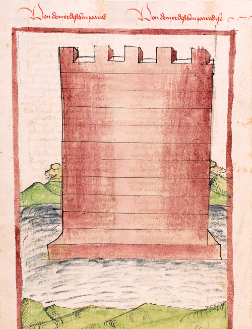 babelziggurat:Der Turmbau zu Babel. Historienbibel. Alsace ~ ca.1450 Kantonsbibliothek Thurgau, Swit