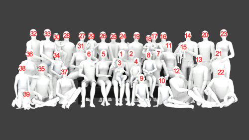 {goldoradove} Big Happy FamilyYes, you read that right. Yes, I’m insane. Yes, it is possible to pose that many sims.
• 39 poses total (27 t-e, 5 child, 5 toddler, 1 cat, 1 small dog)
• some poses require skirts
• teleport mod
• pose player
• TOOL mod...