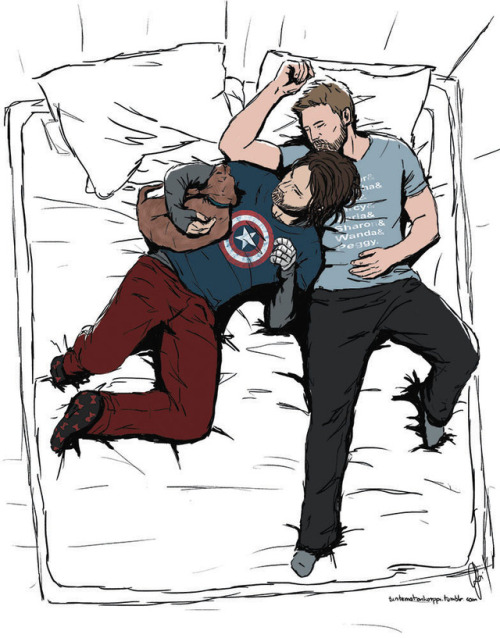 tuntematonkorppi:steve and bucky for the @notwithoutyoufanbook - this illustration has been made int