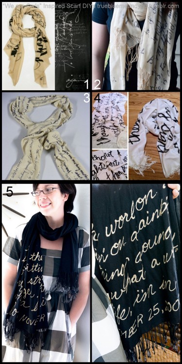 3 DIY We Are Owls “Poem Ivory” Knockoff Scarf Tutorials. All of these tutorials use different fabric