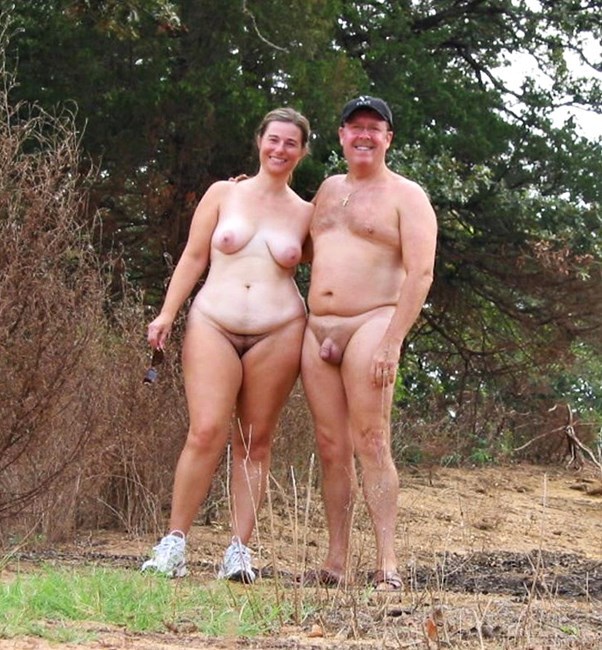 Mature nude couples outdoors