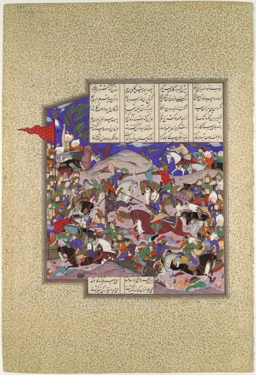 &ldquo;Bahram Recovers the Crown of Rivniz&rdquo;, Folio 245r from the Shahnama (Book of Kin