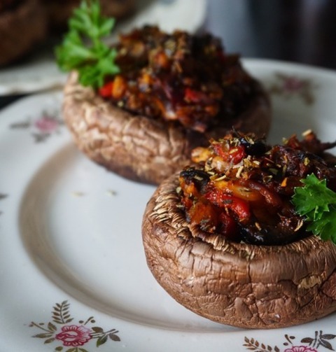 Vegan Stuffed Portobello Mushrooms