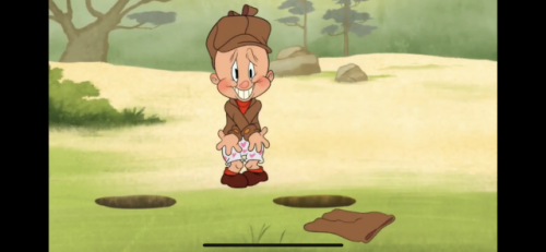 The aftermath of Elmer Fudd getting pantsed by Bugs Bunny while sporting some classic ❤️ boxers.  Looney Tunes Cartoons | “Hole Lotta Trouble”