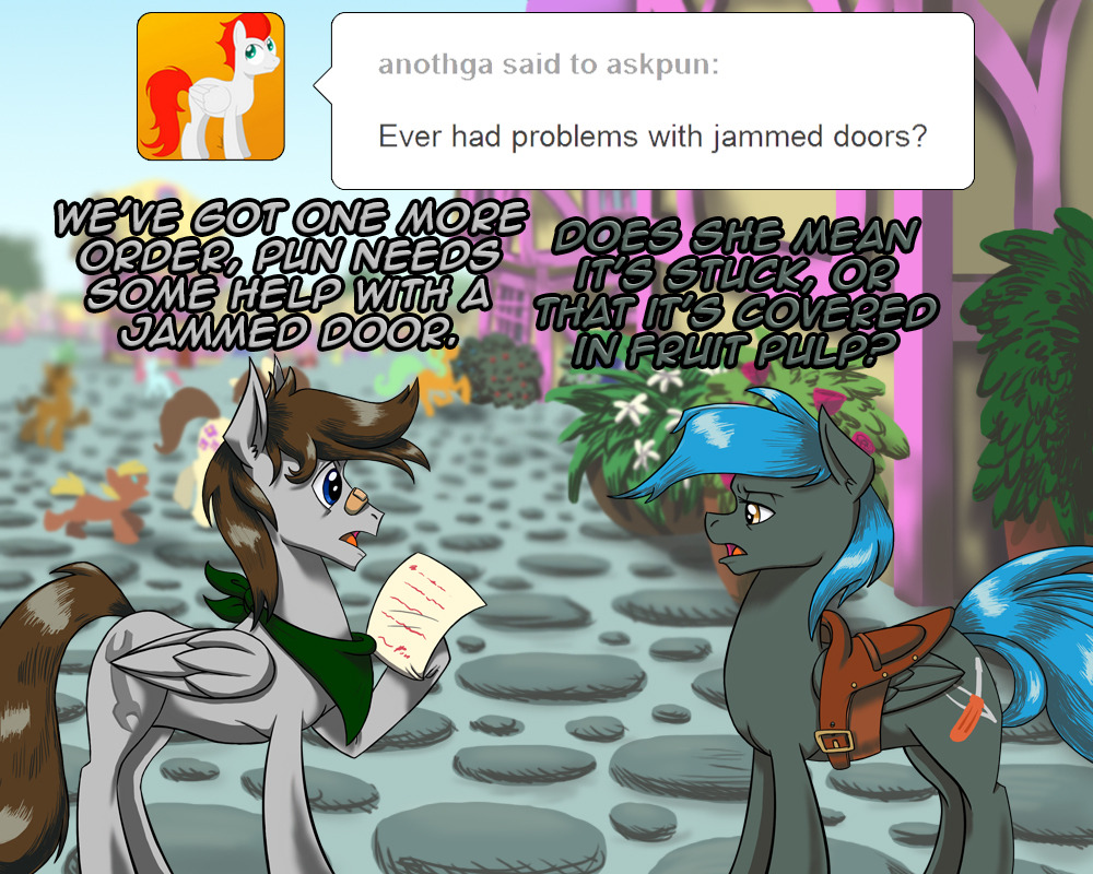 askfuselight:  askpun:  My two favorite repair ponies, Fuselight and Jade Shine,