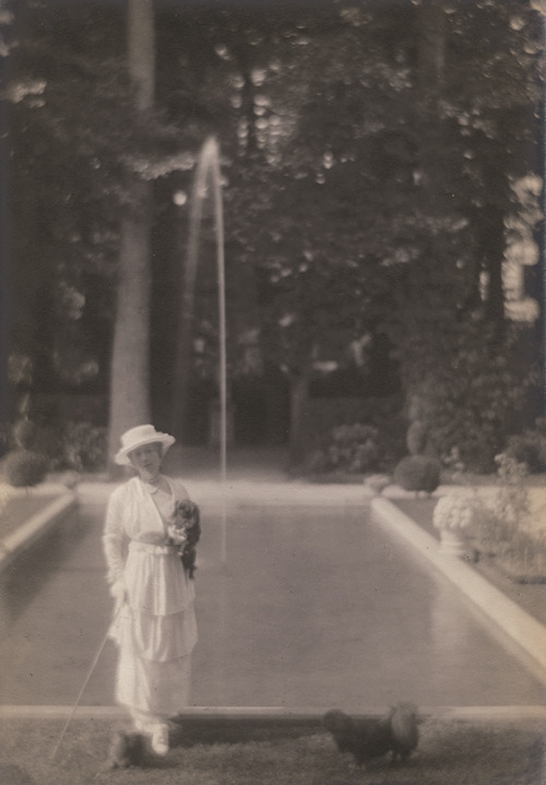 Baron Adolf De Meyer Woman with Dog at Villa Trianon, Versailles, 1913