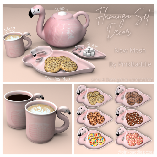 Flamingo Set  Decor - More info at my blog@itsjessicaccfinds @sssvitlans DOWNLOAD (SimsDom, not ads)