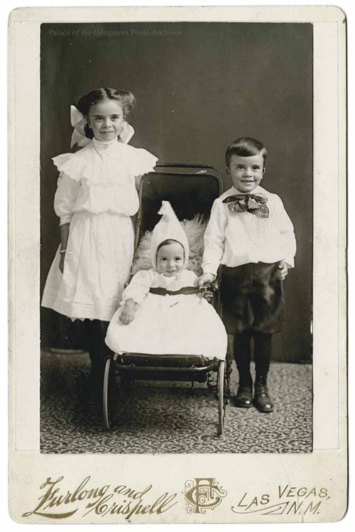 pogphotoarchives:Group portrait of three children, Las Vegas, New MexicoPhotographer: Furlong and Cr