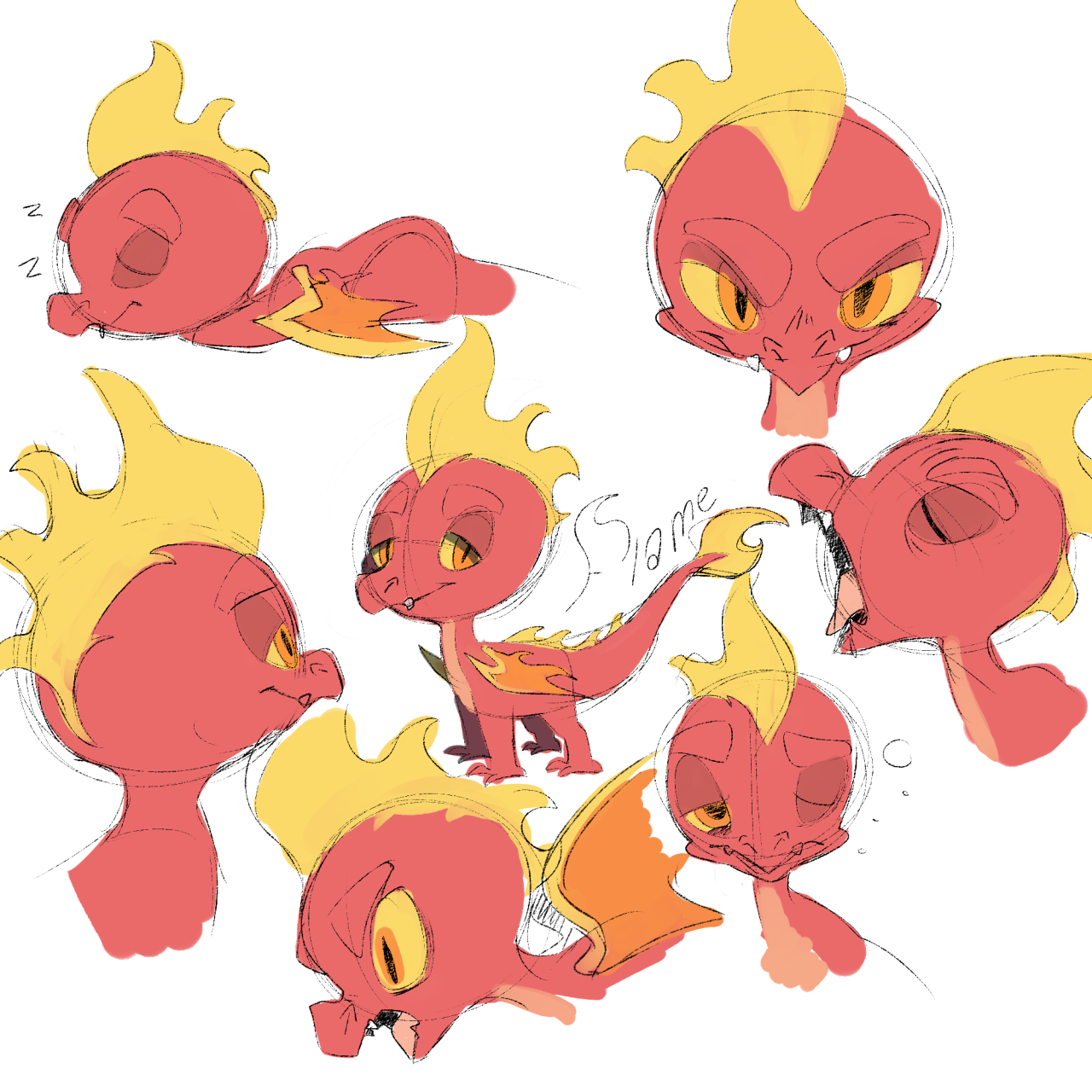 ladie-bug:  Spyro doodles. It would be nice to play a new Spyro game with other dragons