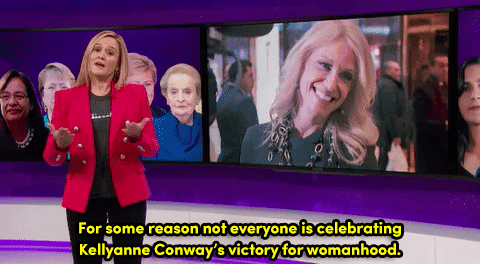 micdotcom:Samantha Bee gives Kellyanne Conway a biting, sarcastic “feminist” tribute