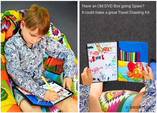 Children - A Travel Drawing KitWe all have a few DVDs we no longer use - why not recycle a case into