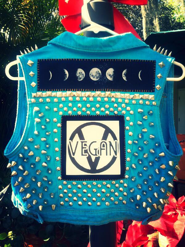 I Finished a vegan themed custom vest for a client.Visit my shop if you&rsquo;d