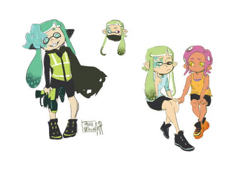 joannanoelle: buncha splat doodles – i think it’d be cool if agent 3 got a sort of scar 