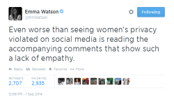 aryeastark:  Emma Watson’s tweet about